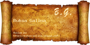 Buksa Galina névjegykártya